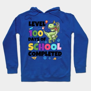 Level 100 Days Of School Completed Dinosaurs And Videos Games 100 Days Of School Hoodie